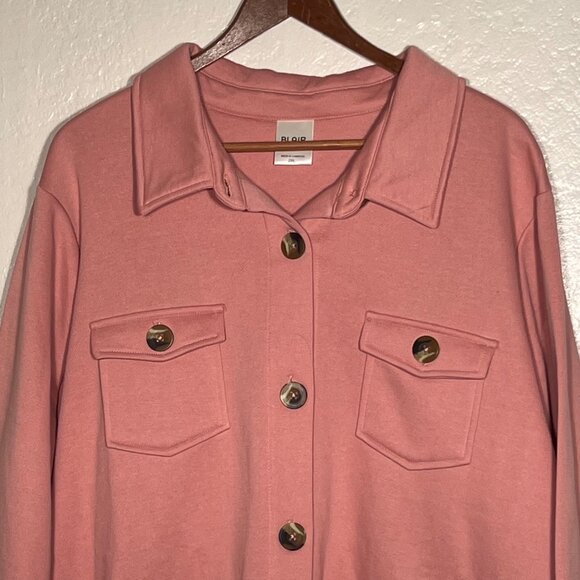 Blair Plus Size 2XL Pink Lightweight Jacket Pockets Long Sleeve Warm Casual Y2K - Picture 4 of 16